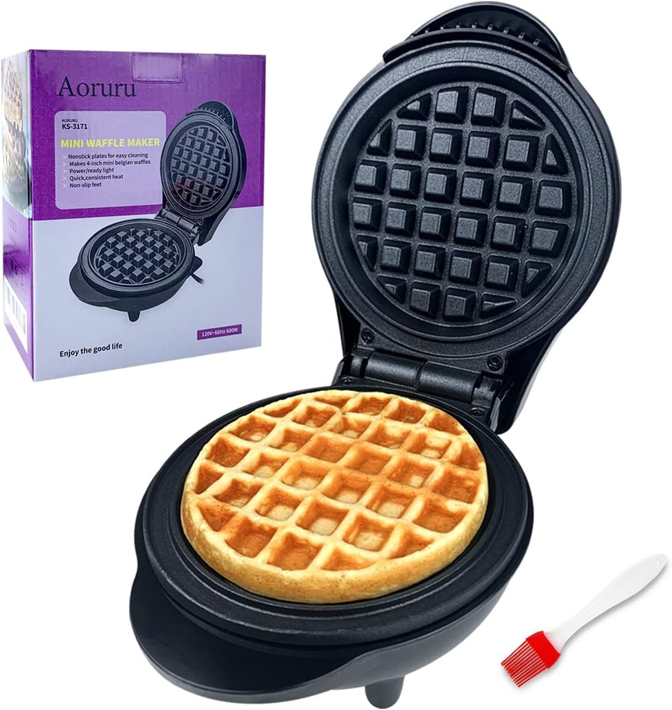 Mini Waffle Maker Electric waffle iron Nonstick Chaffle Maker for Kids 600W