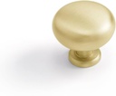 Brushed Gold Cabinet Knobs Round Brass Drawer Pulls Kitchen Cupboard Bathroom Dresser Cabinet Hardware Handles Zinc Alloy 2 Pack