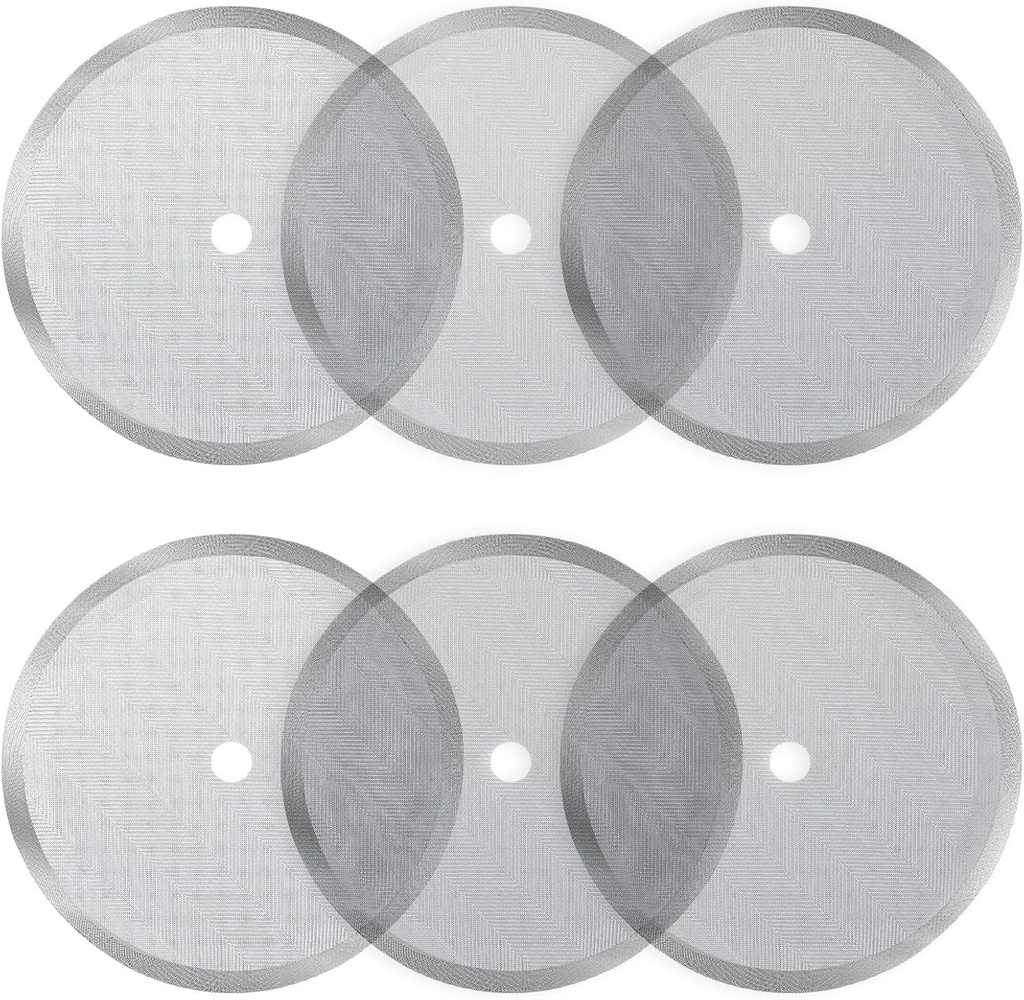 6 PCS French Press Replacement Filter Screens Stainless Steel French Press Mesh Screen Replacement Filters Frenches 4 Inch Reusable Coffee Filters for Coffee Makers Tea Machines, Silver