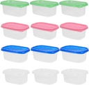 12 Pack 280ml Rectangular Containers Lids Food Storage Boxes Fruit Crisper Packing Crisper Small Food Containers Refrigerator Mini