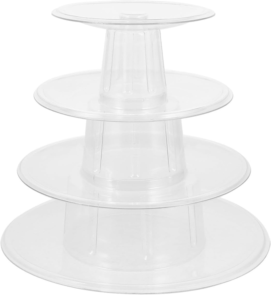 Cake Carrier Macaron Tower Stand Round Cake Stand 4 Tier Dessert Cupcake Stand Cookie Tray Cake Display Rack Dessert Serving Tower for Wedding Shower Birthday Party Decor Shelf Bracket