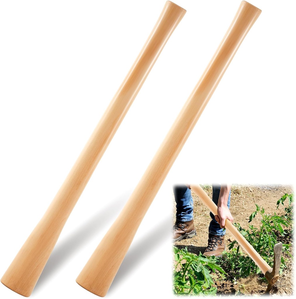 Bucherry 1 Pcs 35 Inches Pickaxe Handles Beech Wood Handles Replacement for Heavy Duty Pick Axe, Mattock Heads, for Gardening, Landscaping, Yard Tasks, and Outdoors