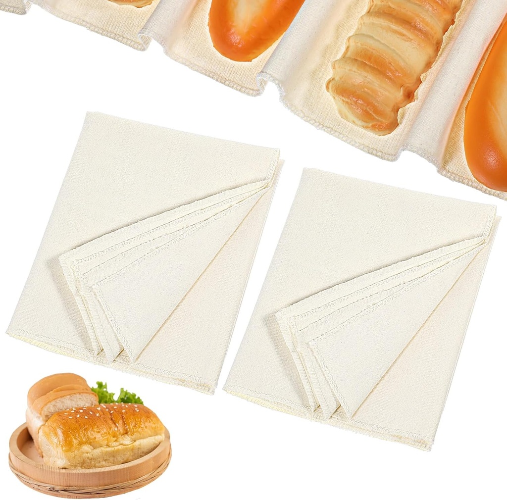 2pcs Bread Towels for Proofing,18.9 X 14.17 & 29.53 X 17.71 In Bread Towel, Linen Tea Towels for Baking Sourdough for Dough, Baguettes, Loaves, Pastry, Homemade Breads