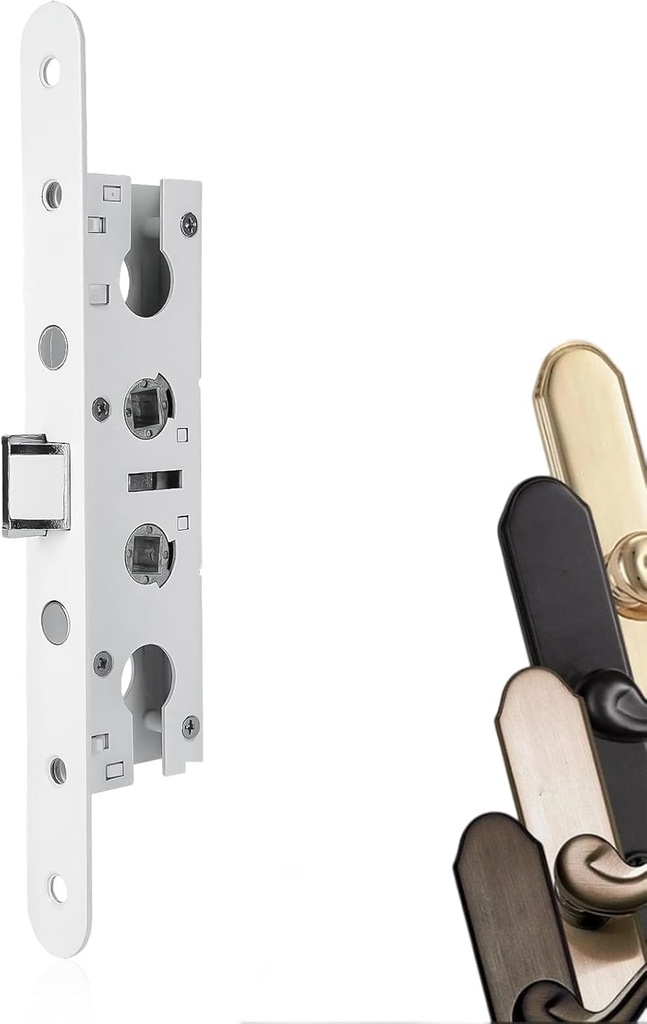 2 Point Bolt Mortise Lock Used for Pella Storm Door Handle Set (Only Lock Body), Storm Door Lock Replacement Part Fits Pella, Screw Hole Center Spacing: 7-1/4 ", 2 Bolts Spacing:2-1/2 ".(White)