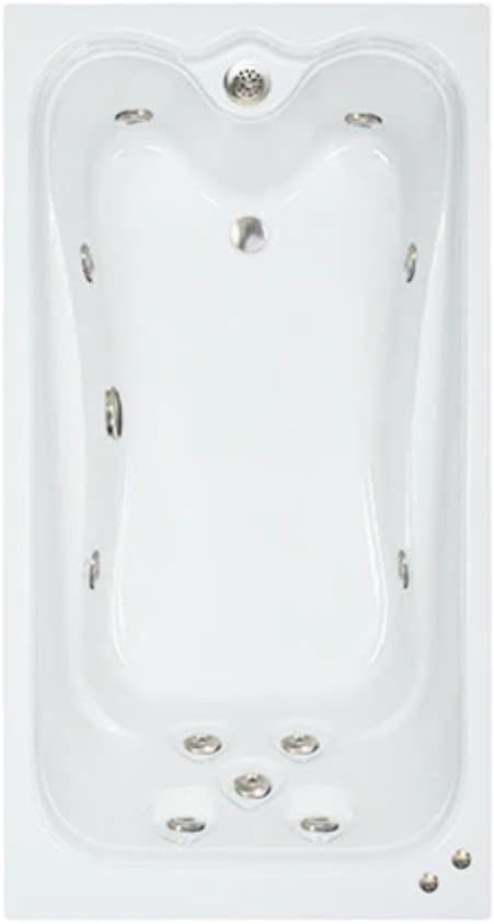 72 in. x 36 in. Elite Series Acrylic Rectangular Drop-In Whirlpool Bathtub with Reversible Drain in Bone - Includes 12.5 Amp In-Line Heater