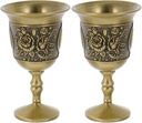 LUOZZY 2pcs Zinc Alloy Embossed Wine Goblet Royal Medieval Vintage Drinking Cup with Rose Design for Party Celebration and Home Decor