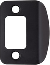 Stone Harbor Hardware Full Lip Round Corner Deadbolt Strike Plate, 2-1/4 Inches, 1-5/8" Center-to-Center, Matte Black
