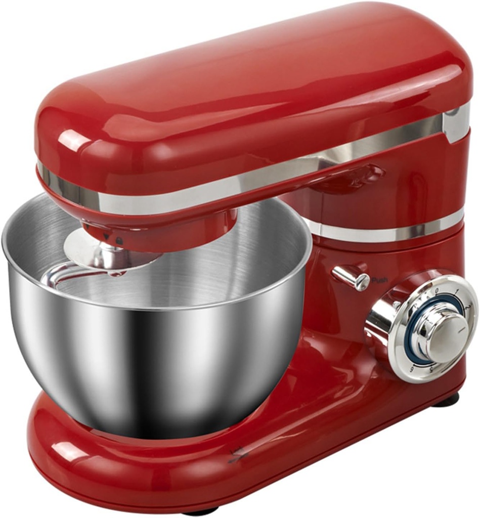 Dough Mixer,Stand Mixer,Electric Food Mixer,6 Speeds Portable Lightweight Kitchen Mixer with Stainless Steel Bowl, Dough Hook, Egg Beater, Whisk for Restaurant, Bakeries, Pizzeria