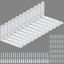 Alise 12 Pack Floating Shelf Brackets,White Heavy Duty L Bracket Corner Brace,Stainless Steel Corner Brackets,Joint Angle Brackets for Hanging Support,Shelves Support DIY (5 x 3 Inch)
