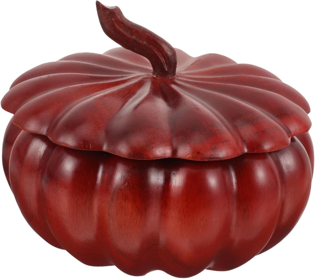 Wood Pumpkin Shaped Sugar Jar Multi-functional Storage Canister for Tea Candy and Cookies Decor