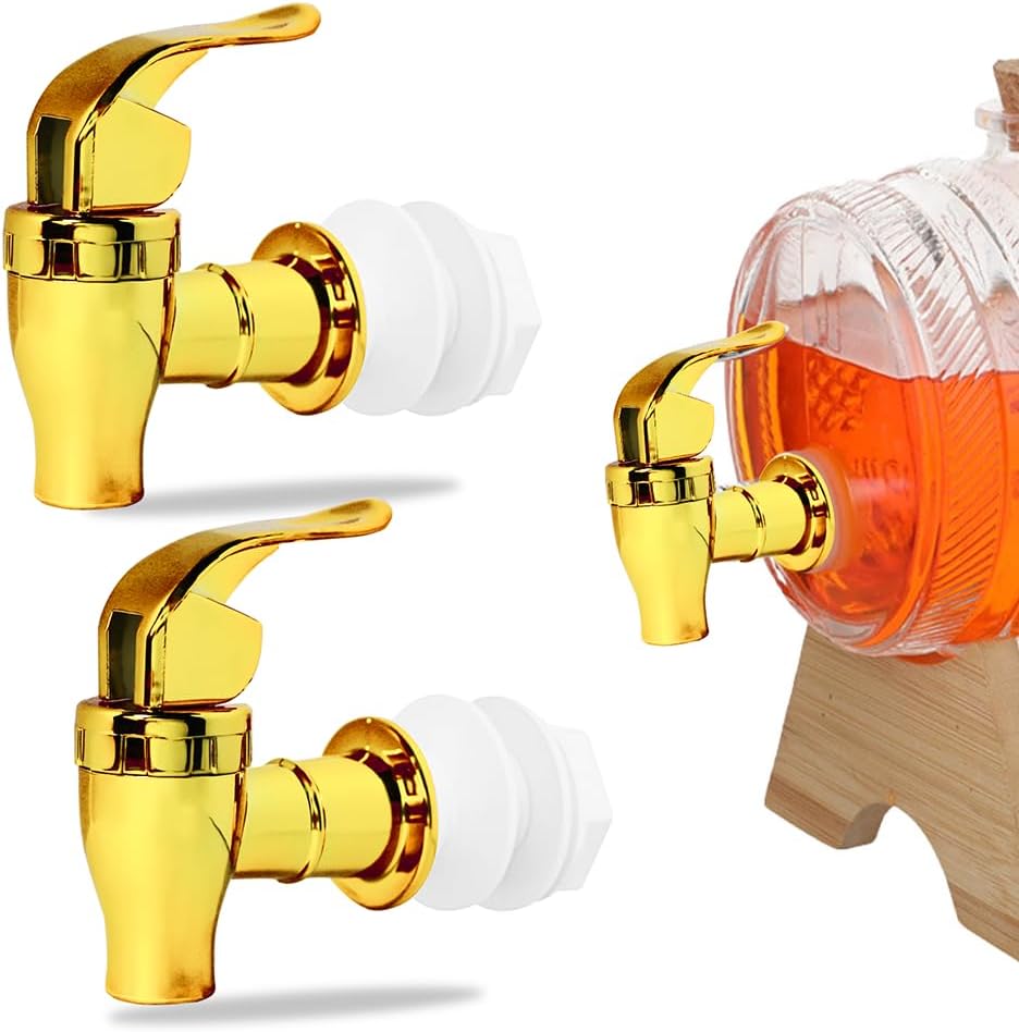 Spigot for Beverage Dispenser,2 Pack Beverage Dispenser Replacement Beverage Faucets Silver Faucets for 2 Gallon, 3 Gallon and 5 Gallon Buckets