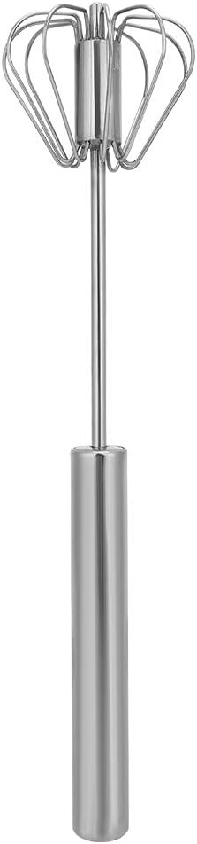 Hand Blenders,Stainless Steel Semi-Automatic Multifunction Cream Mixer Manual Egg Blender Stainless Steel Egg Color Cream Mixer Wand [#1]