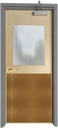 Durable Door Armor Plate - Multiple Finish & Size Options - 30" Heigh x 34" Width (Standard Residential) - Shiny Brass - Adhesive