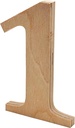 6” Tall Wooden Number 1 – 1/2” Thick Baltic Birch – Paintable DIY Decor, Signs & Crafts - Pack of 1