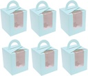 50pcs Muffin Box Paper Cup Window Lid Single Cupcake Boxes for Storage Baking Cups Liners for Party