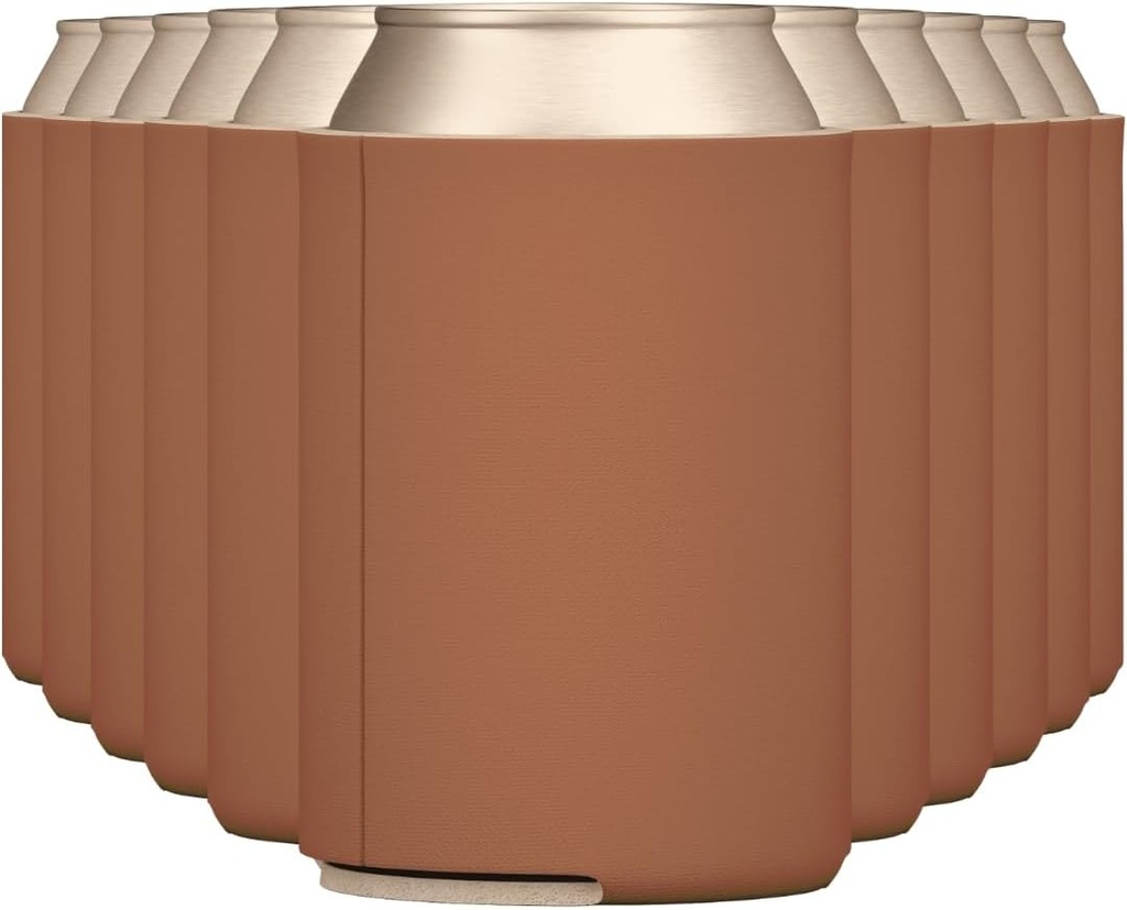 TahoeBay Blank Beer Can Cooler Sleeves Bulk Sublimation Blanks for Vinyl Plain Collapsible Foam Can Sleeves Coolers for Soda Cans and Bottles Custom Drink Holder Assorted Solid Color (Tawny Brown)