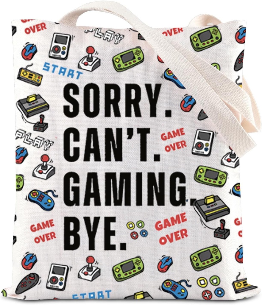 FOTAP Game Gaming Gift Video Game Lover Tote Bag Gamer Fan Handbag PC Gamer Gift Humor Gaming Geek Gift