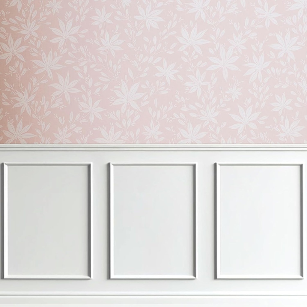 4 Set of 16" x 24" Pre-Cut Accent Wall Molding Trim Kit, Peel and Stick Premade Wainscoting Panels for Interior Decoration, Ready to Assemble Chair Rail Moulding