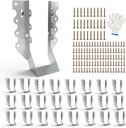 25pcs 2x6 Joist Hangers with Screws, 20-Gauge Galvanizing Face Mount Joist Hanger for Wood Posts, Hurricane Rafter Ties Clips, 2x6 Brackets for Floor Deck and Ceiling Trusses, Lumber Beam Connectors