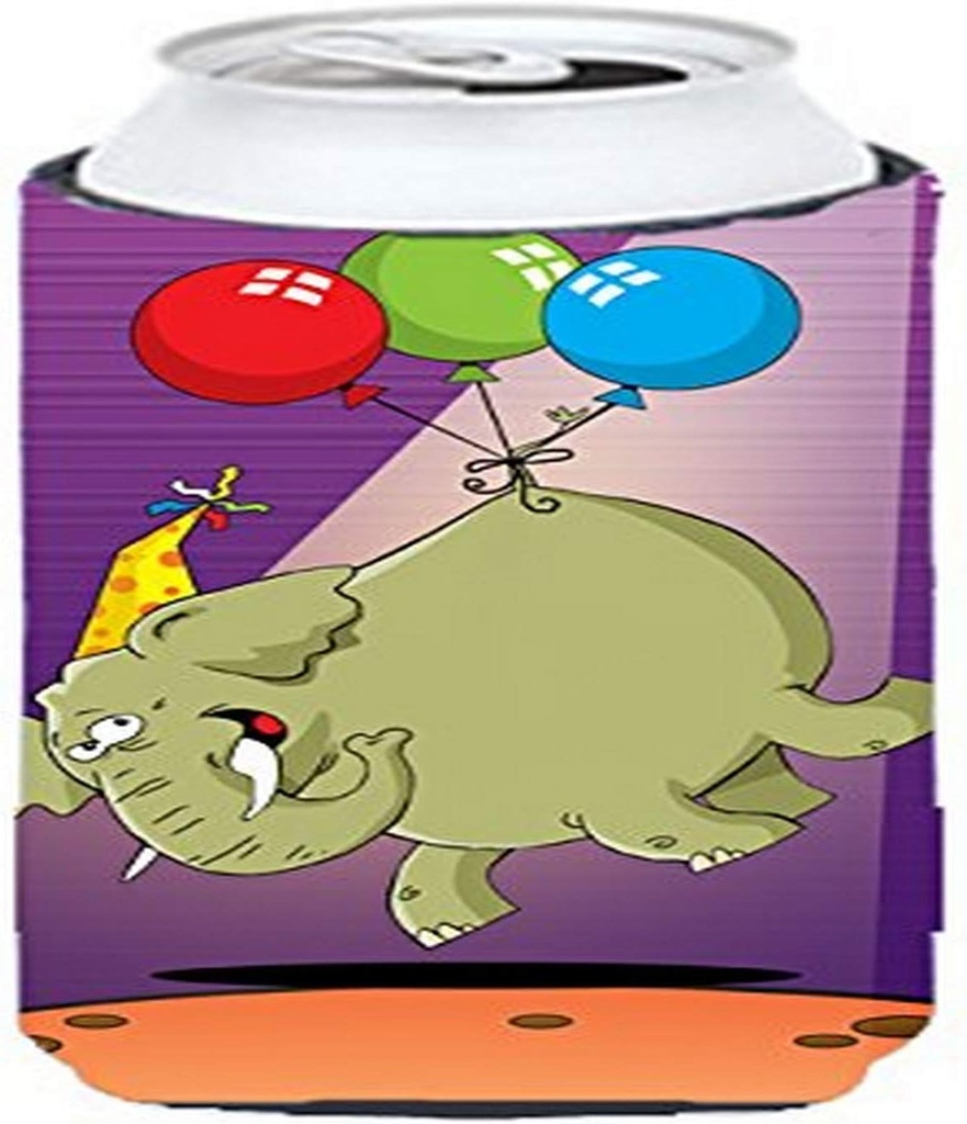 Caroline's Treasures APH8244TBC Happy Birthday Elephant Tall Boy Hugger Can Cooler Sleeve Hugger Machine Washable Drink Sleeve Hugger Collapsible Insulator Beverage Insulated Holder