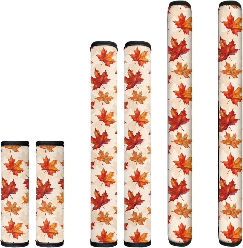Thankgiving Decor Refrigerator Holder Handle Cover Set of 6,Anti-Skid Fridge Door Handle Covers Kitchen Appliance Decoration Handles for Oven Dishwasher Cabinet,Autumn Fall Maple Leaf