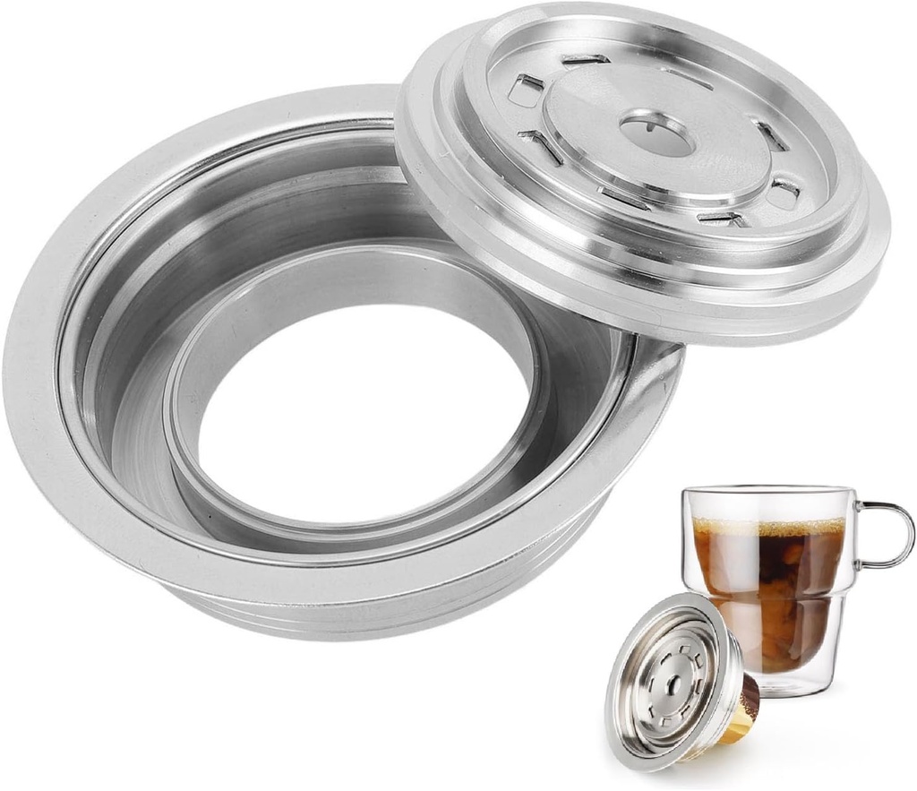 Coffee Capsule Adapter Small Converter Stainless Steel Powder Bowl Replacement for for for Env135 Vertuolline Gca1, Reusable Filters Kuric Coffee Makers Pods Holder