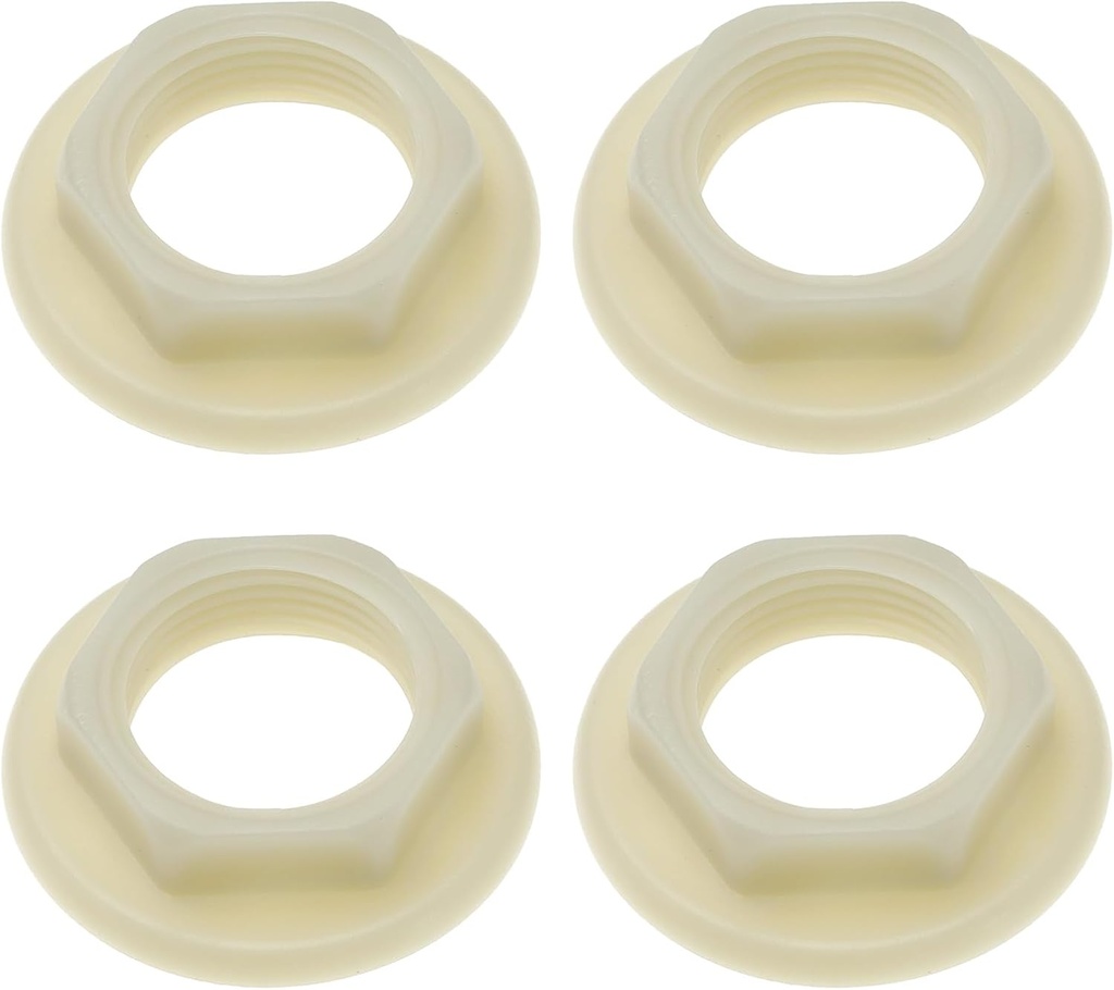 SING F LTD 4Pcs Sink Tap Back Nut 3/4" BSP Plastic Back Nuts Accessories for Bathroom Basin Taps Mixers Round Faced Flanged Back Nuts Home Tools White