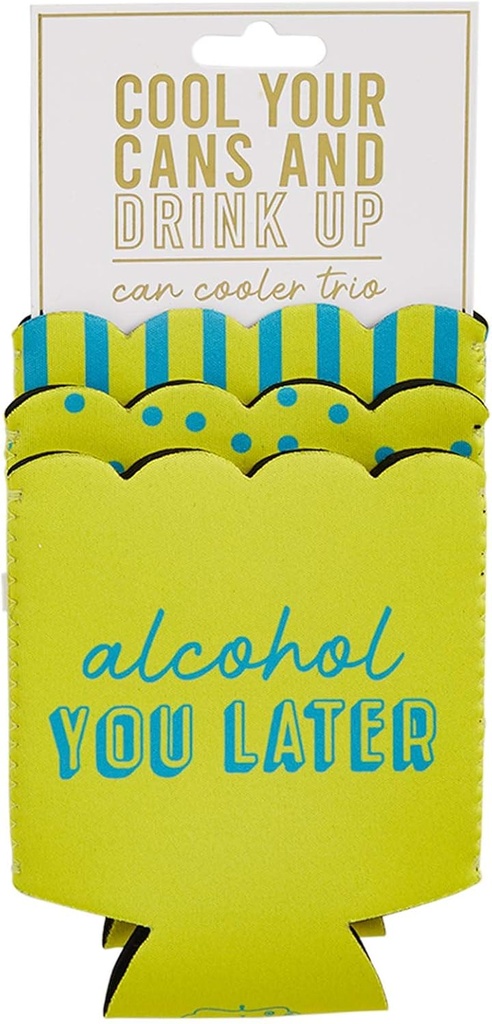 Mud Pie Citrine Can Cooler Trio, 5 1/4"