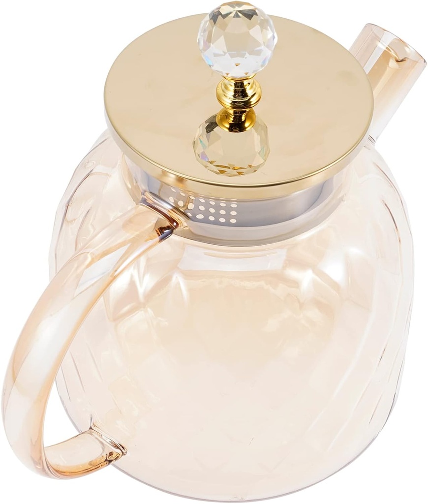 Large Glass Pitcher Iced Tea Cold Brew Filtered Water Jug Glass Water Pitcher Lid