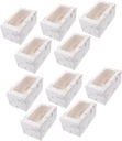 IMIKEYA 10pcs Marble Cupcake Box Window Food-grade Paper Baking Container for and Muffins for Parties Weddings and Bakeries
