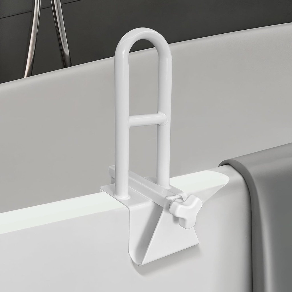 Bathtub Safety Rail Adjustable Shower Grab Bar - White Medical Bathtub Handle Grab Bars for Bathroom, Safety Handle Rail Heavy Duty for Seniors and Elderly