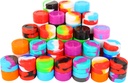 Silicone 5ML Non-Stick Wax Containers Multi Use Storage Jars Oil Concentrate Bottles Assorted Colors（75pcs）