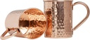 Zap Impex Moscow Mule Copper Mugs - Set of 2-100% Handmade Food Grade Pure Solid Copper Cups with Tube Handle - 16oz Premium Cocktail Copper Glass
