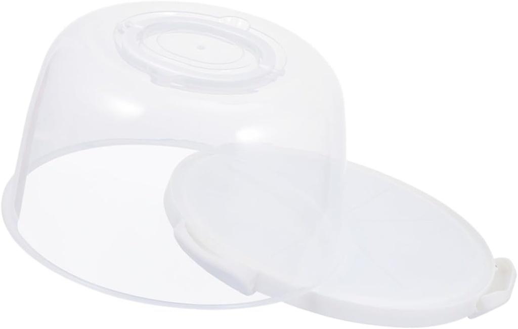 Reusable Portable Cake Box White Birthday Packing Container with Handle Food-safe Storage Case for Cakes Cupcakes Desserts Bakery and Home Use