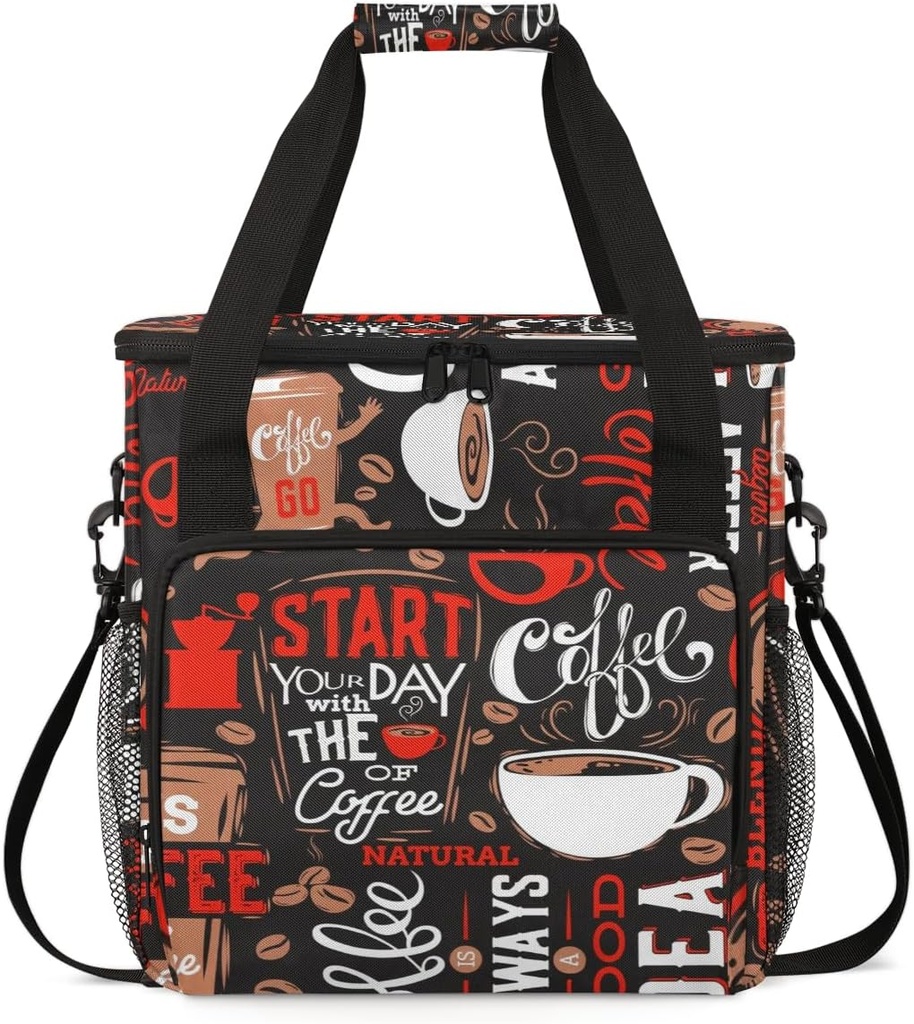 Coffee Maker Carring Bag Travel Storage Tote Bag Compatible with Keurig K-Mini or K-Mini Plus Portable Single Serve Coffee Brewer Case with Pockets for K-cup Pods(Bag Only)