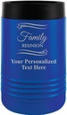 Custom Beverage Holder, 12 oz Blue Personalized Family Reunion Insulated Can Cooler