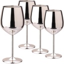TJ Wine Glasses Stainless Steel Set of 4, Unbreakable Wine Glass 17oz, Wine Accessories Cool Wine Glass, Wine Goblets for Outdoor, Travel, House Warming, Valentines, Anniversary, Silver