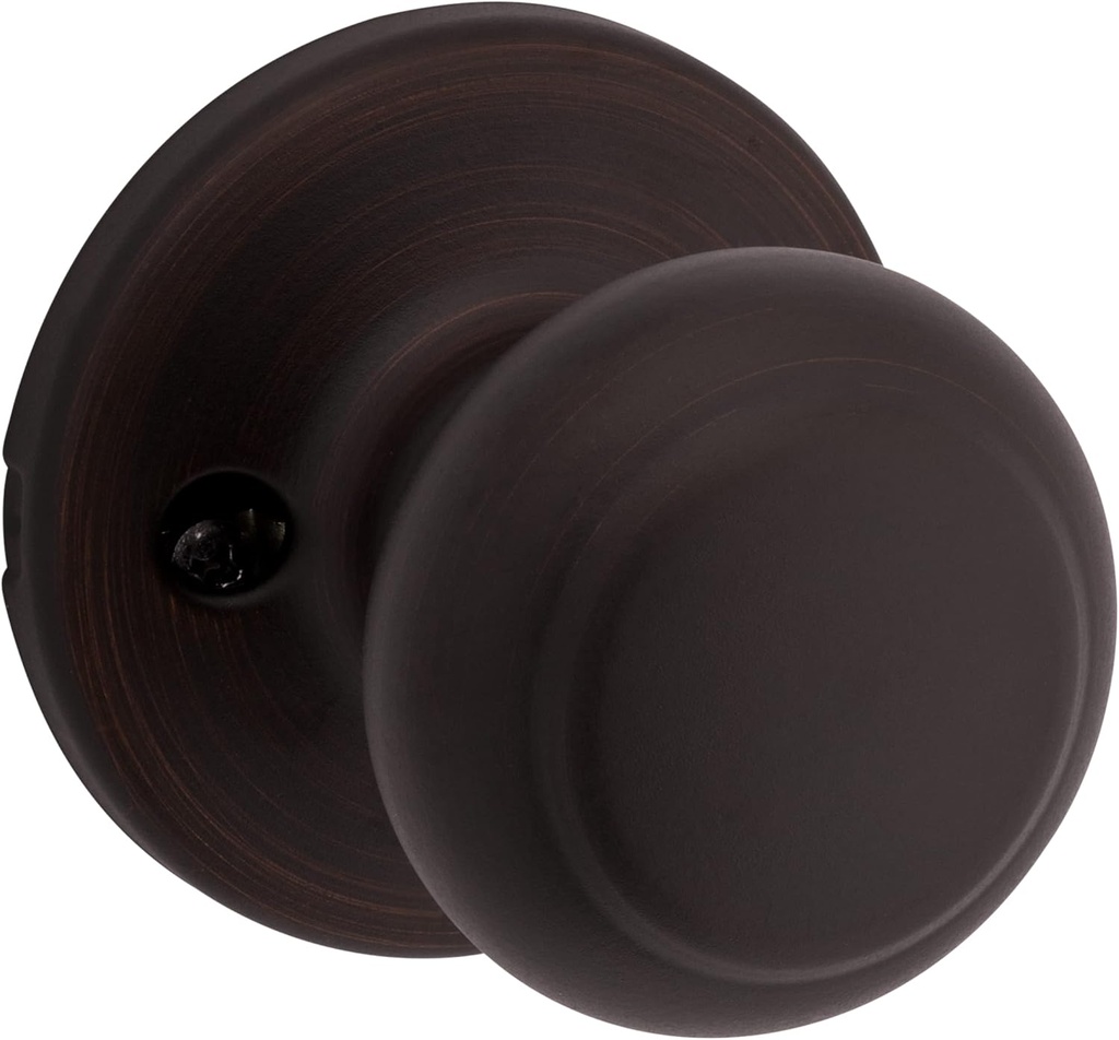 Kwikset Cove Interior Passage Door Knob, Handle For Closet and Hallway Doors, Non-Locking Doorknob, Venetian Bronze