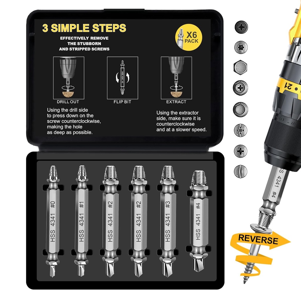 Stocking Stuffers for Men Adults - Gifts for Dad Screw Extractor Set - Tools Gadgets for Men Bolt Extractor Kit - Christmas Birthday Anniversary Valentines Day Gifts for Him Husband Boyfriend