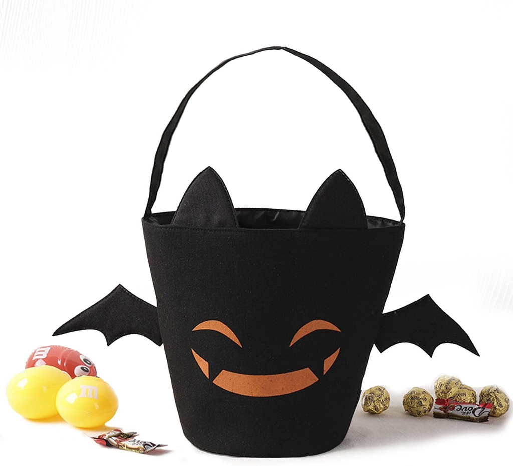 Halloween Candy Bag,Trick or Treat Bag, Reusable Pumpkin Candy Tote Bucket Multipurpose Portable Collapsible Halloween Gifts