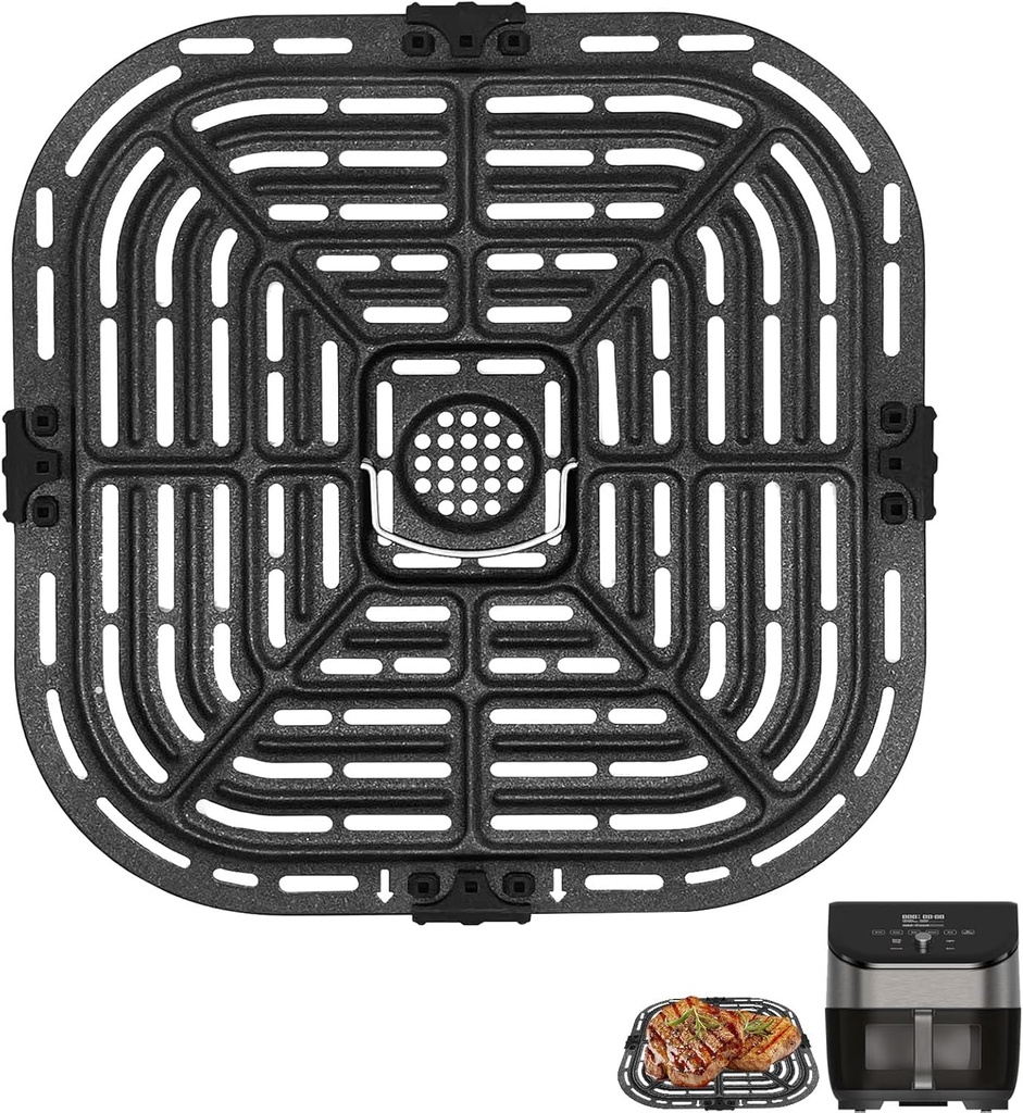 Air Fryer Grill Pan for Instant Vortex Plus 6QT instant pot vortex plus 6QT Clear Cook Air Fryer, Original Air Fryer Accessories Replacement Tray Plate Crisper Plate Rack Parts,Dishwasher Safe