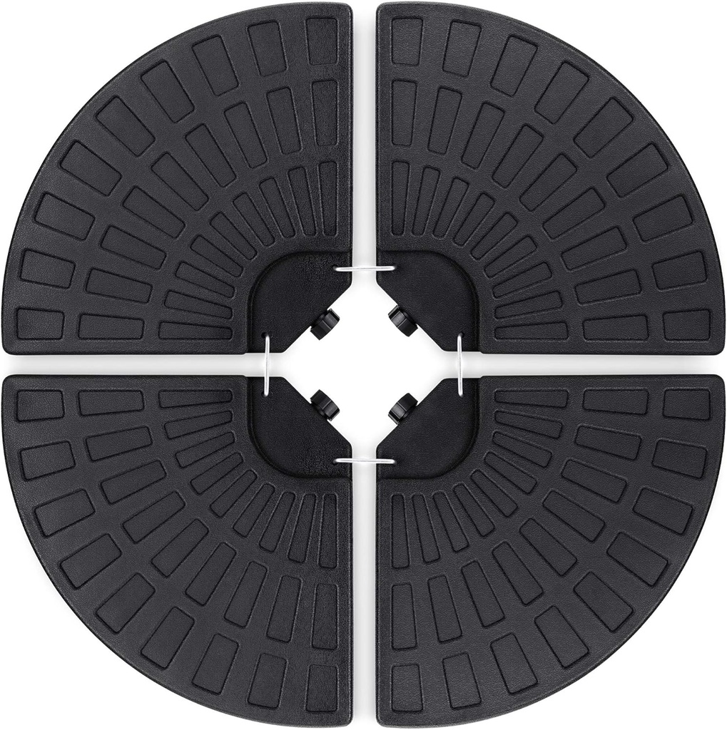 Best Choice Products 4-Piece 158lb Capacity Cantilever Offset Patio Umbrella Circular Base Stand w/Carry Handles, Easy-Fill Spouts, Base Connector Hooks, UV Stability - Black