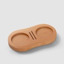 RUNAAJA Coffee powder press wooden storage base Coffee Containers with Shelf Wood Coffee Filter Tamper Holder Wooden Espresso Tamper Wooden Base for Ground Coffee Sugar Tea Flour (Beech)