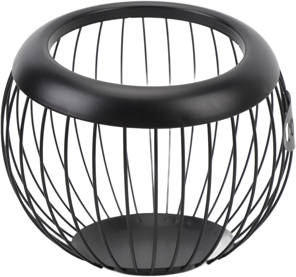 Coffee Pod Holder Wire Basket Large Capacity Iron Coffee Pods Storage Basket for Bar Counter Desktop (Black)