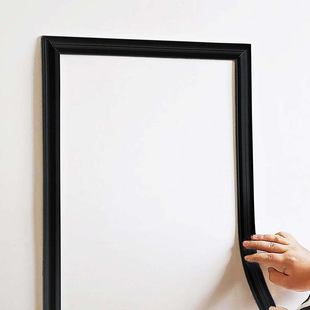 Wall Molding Trim, Flexible, Peel and Stick, Chair Rail Panel Molding, Corner Molding Décor Lines for Wall Floor Ceiling Mirror Cabinet Door, 0.9in x 10ft Black