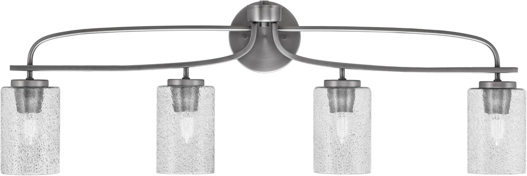 Toltec Lighting Cavella 4-Light Bath Bar – Modern Bathroom Vanity Light – Dimmable, LED-Compatible Wall Fixture – Graphite Finish, 4" Smoke Bubble Glass