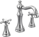Moen Weymouth Chrome Two-Handle Widespread Cross Handle Bathroom Faucet Trim Set, Valve Required, TS42114