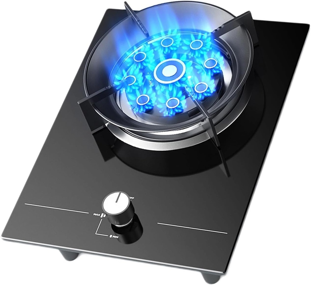 Portable Gas Stove with 1 Burner,5.2KW Gas Cooker,Kitchen Counter Top Stove,with Flameout Protection,for Home Kitchen(LPG)