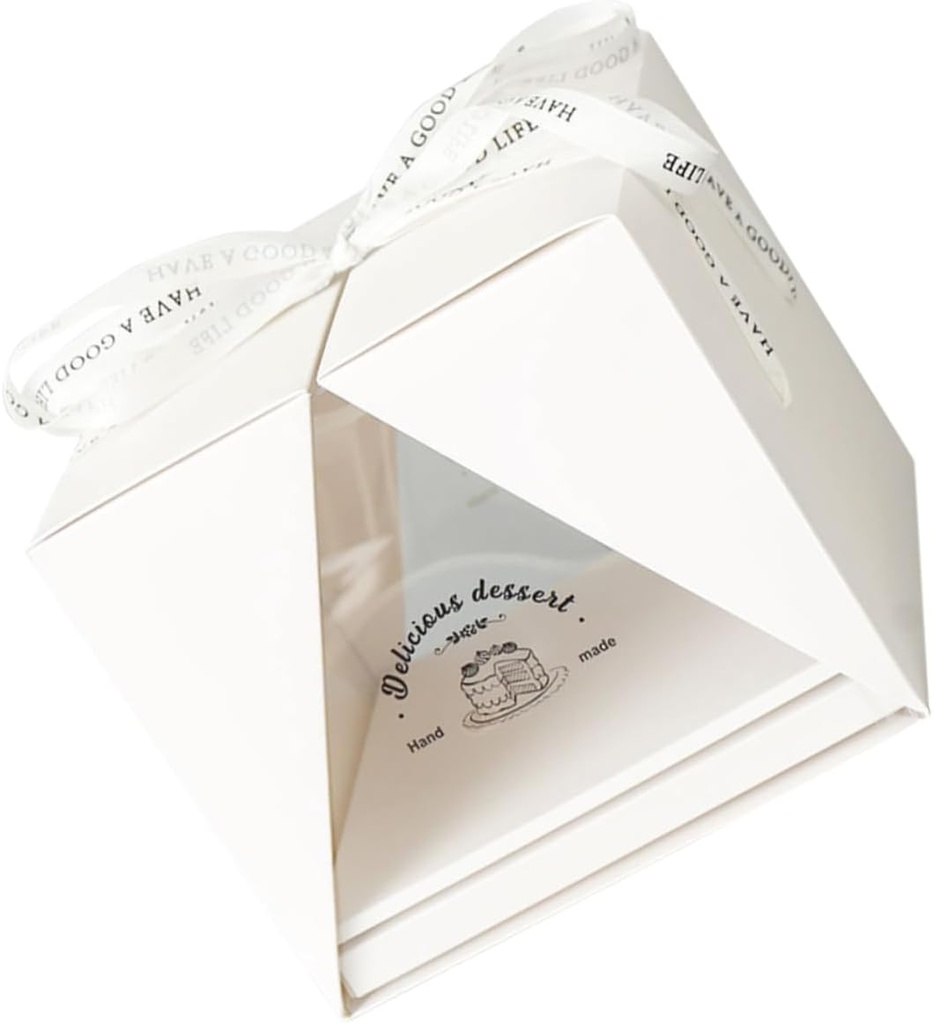 Cake Boxes Portable 8-inch Cake Carrier Handle Translucent Cake Packaging Box