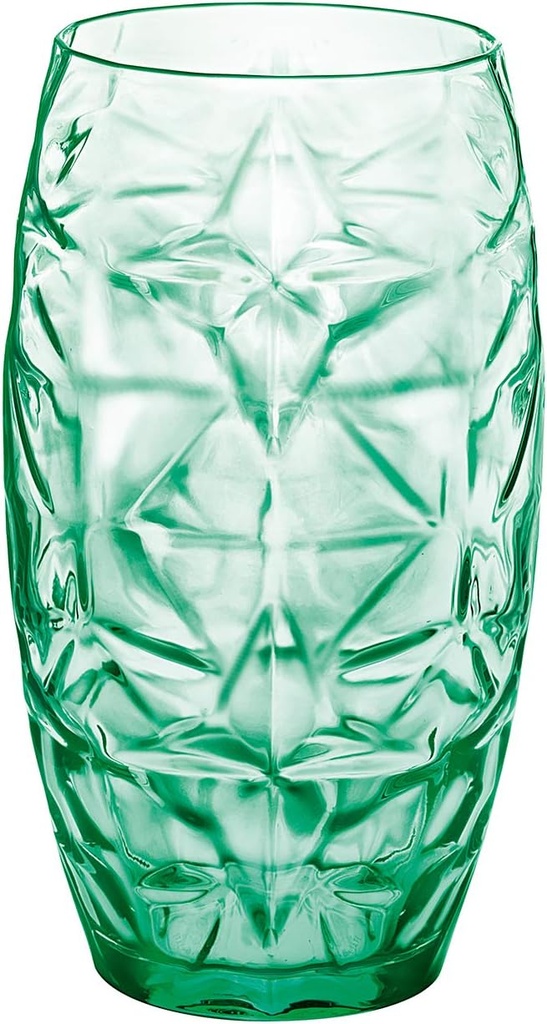 Bormioli Rocco Oriente Cooler Glass, 16oz, Set of 6, Cool Green